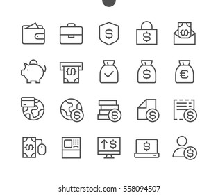 Financial Pixel Perfect Well-crafted Vector Thin Line Icons 48x48 Ready for 24x24 Grid for Web Graphics and Apps with Editable Stroke. Simple Minimal Pictogram Part 2-3