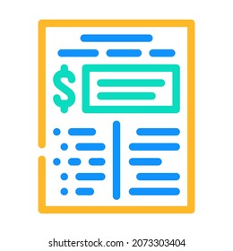 financial plan document color icon vector. financial plan document sign. isolated symbol illustration