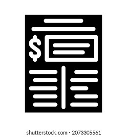 financial plan document glyph icon vector. financial plan document sign. isolated contour symbol black illustration