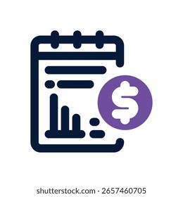 financial plan duotone icon. Sleek and modern vector icon for websites, mobile apps, marketing materials, and corporate design. Fully scalable and ready to use.