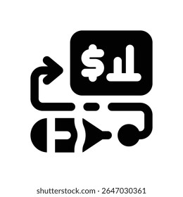 financial plan glyph icon. Strong and solid vector icon for websites, mobile interfaces, presentations, and visual branding. High quality and easy to edit.
