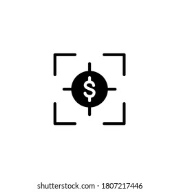 Financial Plan Icon in black flat glyph, filled style isolated on white background