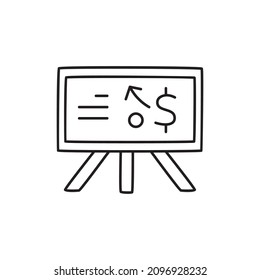 Financial Plan Icon  in black line style icon, style isolated on white background