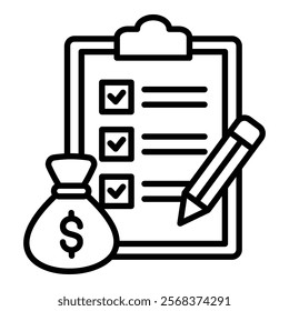 Financial Plan Icon Element For Design