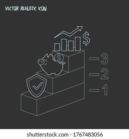 Symbol für den Finanzplan Vektorgrafik von Finanzplan-Symbol-Linie einzeln auf sauberem Hintergrund für Ihr Logo für Ihre Web-Mobile-App.
