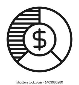 Financial plan icon. Line vector. Isolate on white background.