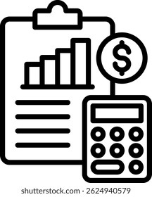 Financial Plan Icon Line Vector Illustration