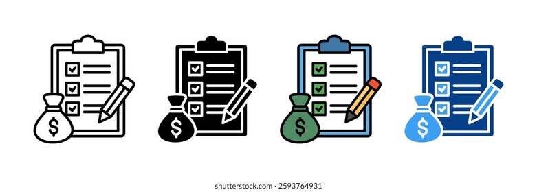 Financial Plan Icon Set Multiple Style Collection