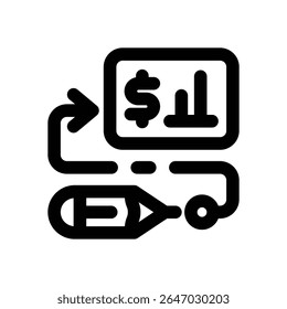 financial plan line icon. Clean and minimalist vector icon for websites, mobile apps, presentations, and logos. Fully scalable and customizable for any project.