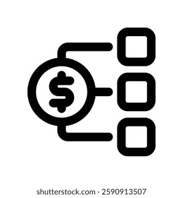 financial plan line icon. vector icon for your website, mobile, presentation, and logo design.