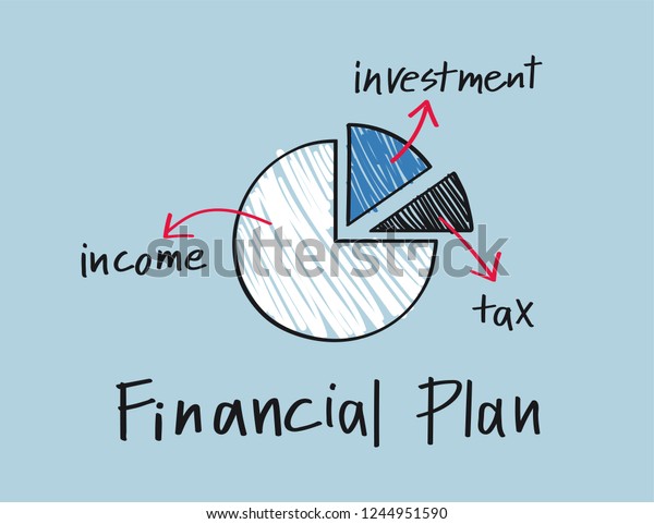 Financial plan pie chart\
illustration