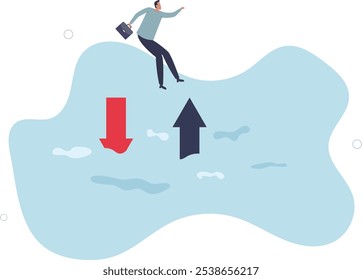 Financial plan, saving and investment or stock market rebound and economic recover concept.flat characters.