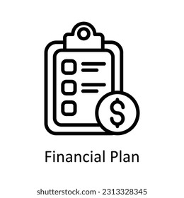 Financial Plan Vector    outline  Icon Design illustration. Digital Marketing  Symbol on White background EPS 10 File