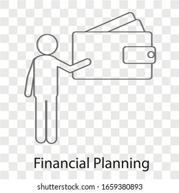 Financial planing concept on transparency background. Creative idea design. Flat vector illustration for template, brochure or presentation.