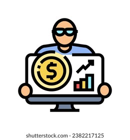 financial planner color icon vector. financial planner sign. isolated symbol illustration