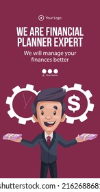 Financial Planner Expert Portrait Template Design.