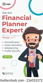 Financial Planner Expert Portrait Template Design.