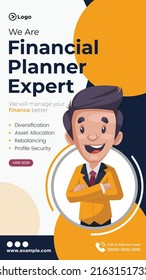 Financial Planner Expert Portrait Template Design.