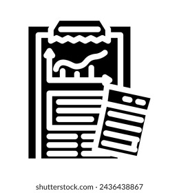 vector de icono de glifo del planificador financiero. signo del planificador financiero. ilustración de símbolo aislado