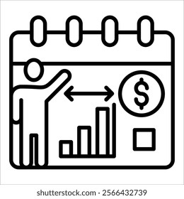 Financial Planner Icon Element For Design