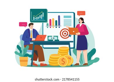 Financial Planner Illustration concept on white background