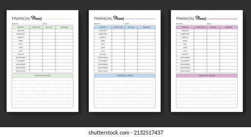 Financial planner template financial tracker template set budget planner 