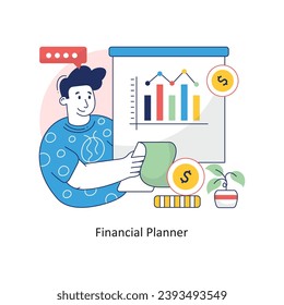 Financial Planner vector Colorful Design illustration. Symbol on White background EPS 10 File