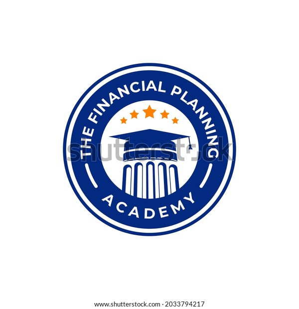 Financial Planning Academy Round Emblem Logo Stock Vector (Royalty Free