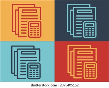 Financial Planning Calculator Logo Template, Simple Flat Icon of calculator,finance,business