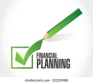 financial planning check mark approval sign illustration