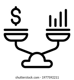 Financial planning compare balance icon. Outline Financial planning compare balance vector icon for web design isolated on white background