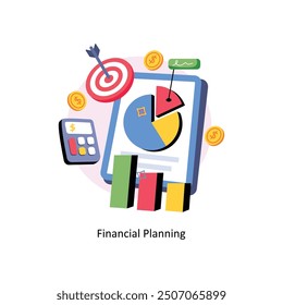 Financial Planning Concepts Style illustrations. EPS