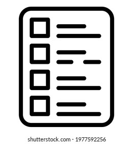 Financial planning to do list icon. Outline Financial planning to do list vector icon for web design isolated on white background