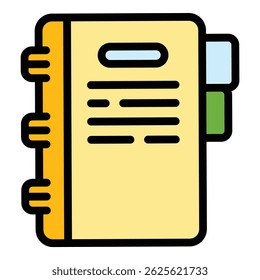 Financial planning folder icon. Outline Financial planning folder vector icon for web design isolated on white background color flat
