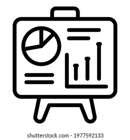 Financial planning graph banner icon. Outline Financial planning graph banner vector icon for web design isolated on white background