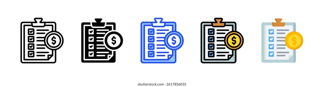 Financial Planning Icon Collection With Multiple Styles