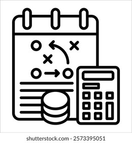Financial Planning Icon Element For Design