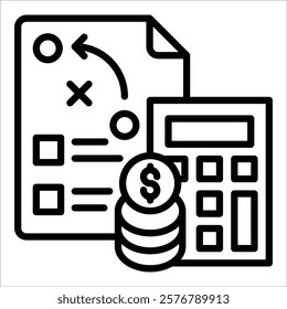 Financial Planning Icon Element For Design