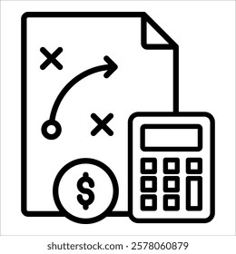 Financial Planning Icon Element For Design