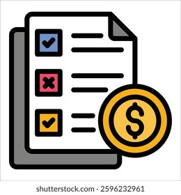 Financial Planning Icon Element For Design