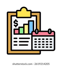 Elemento de Ícone do Financial Planning para Design