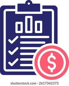 Financial Planning Icon Fill Vector Illustration