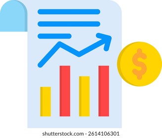 Financial Planning Icon Flat Vector Illustration