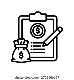 Financial Planning Icon Line Vector Illustration