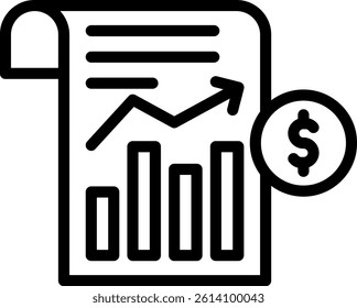 Financial Planning Icon Outline Vector Illustration
