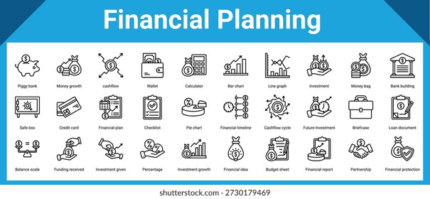 Financial Planning icon set and collection