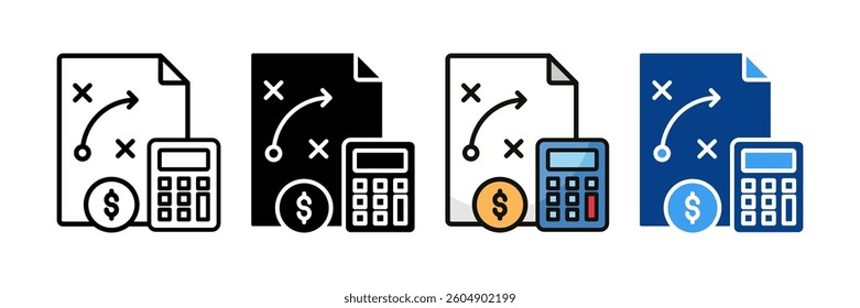 Financial Planning Icon Set Multiple Style Collection
