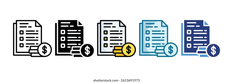 Financial Planning Icon Set Multiple Style Collection