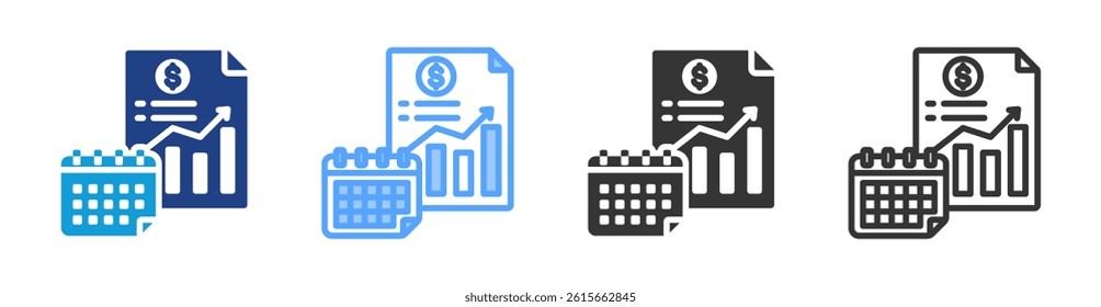Financial Planning icon set multiple style collection
