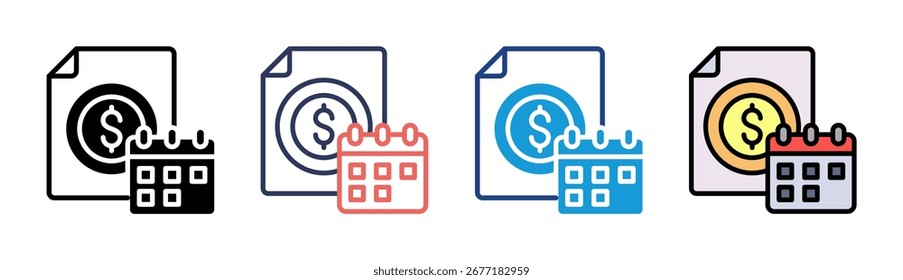 Financial Planning Icon Set Multiple Style Collection